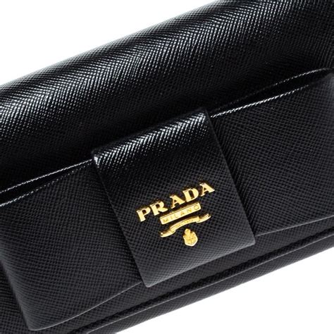 black prada wallet with bow|authentic prada wallet.